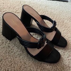 Aldo mules, black.